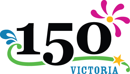 Logo for 150th anniversary of Victoria BC